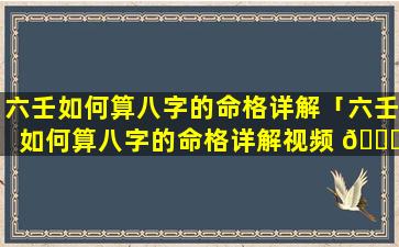 六壬如何算八字的命格详解「六壬如何算八字的命格详解视频 🐈 」